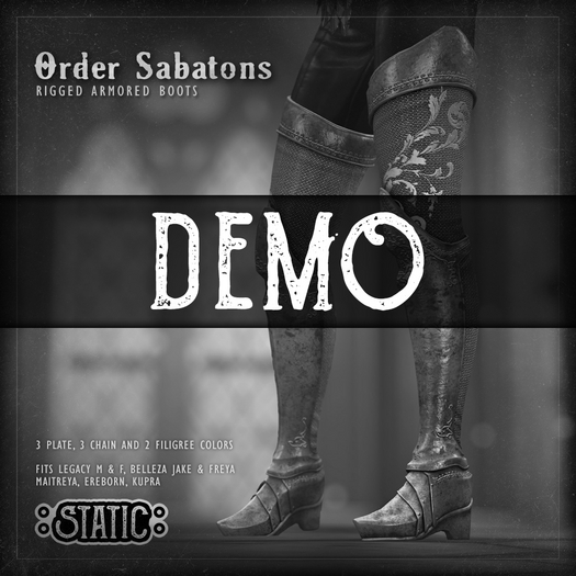Second Life Marketplace Static Order Sabatons DEMO